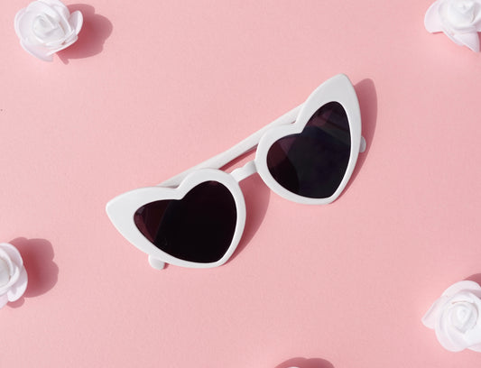 White heart sunglasses